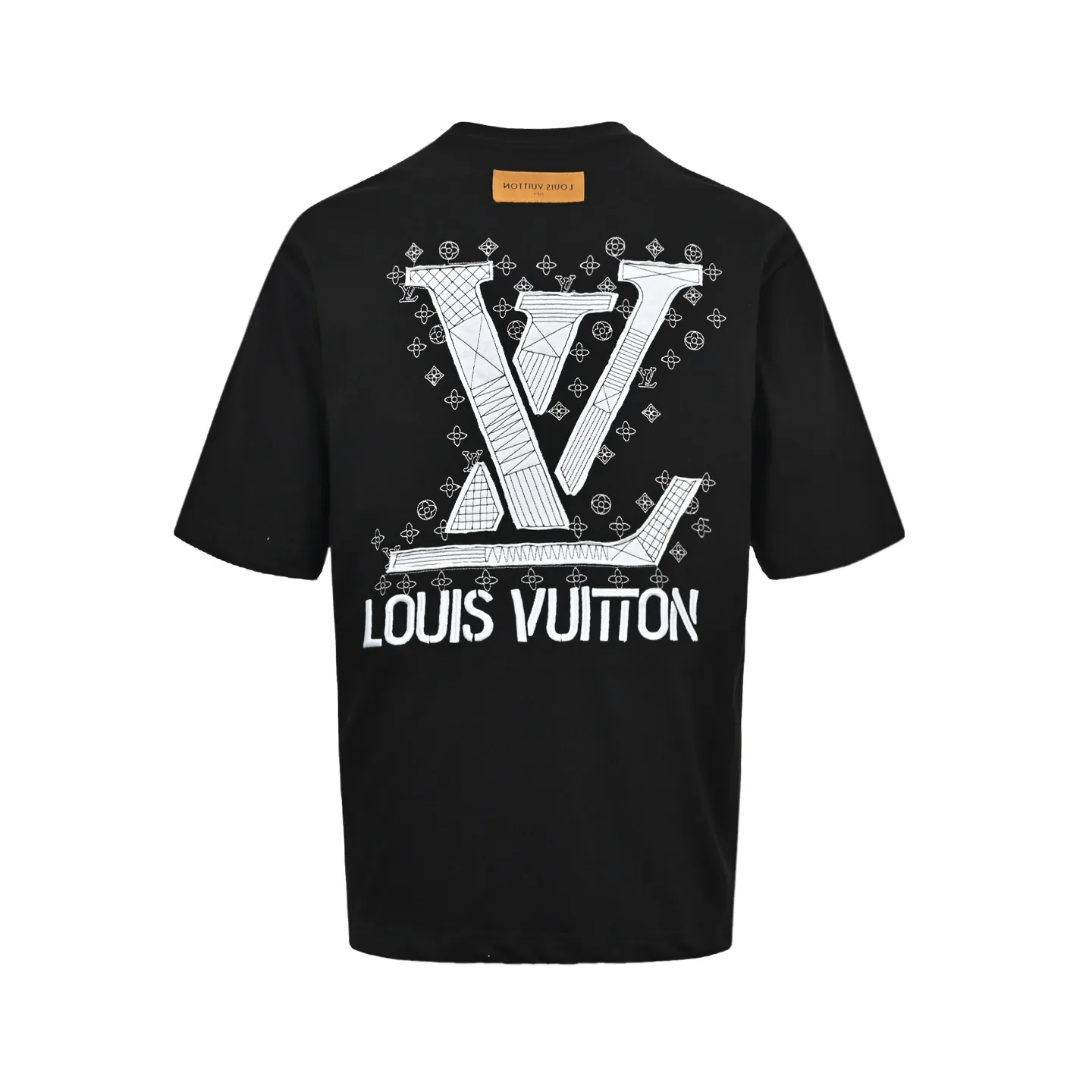 Louis Vuitton/Louis Vuitton 26ss letter patch old flower embroidered short sleeves